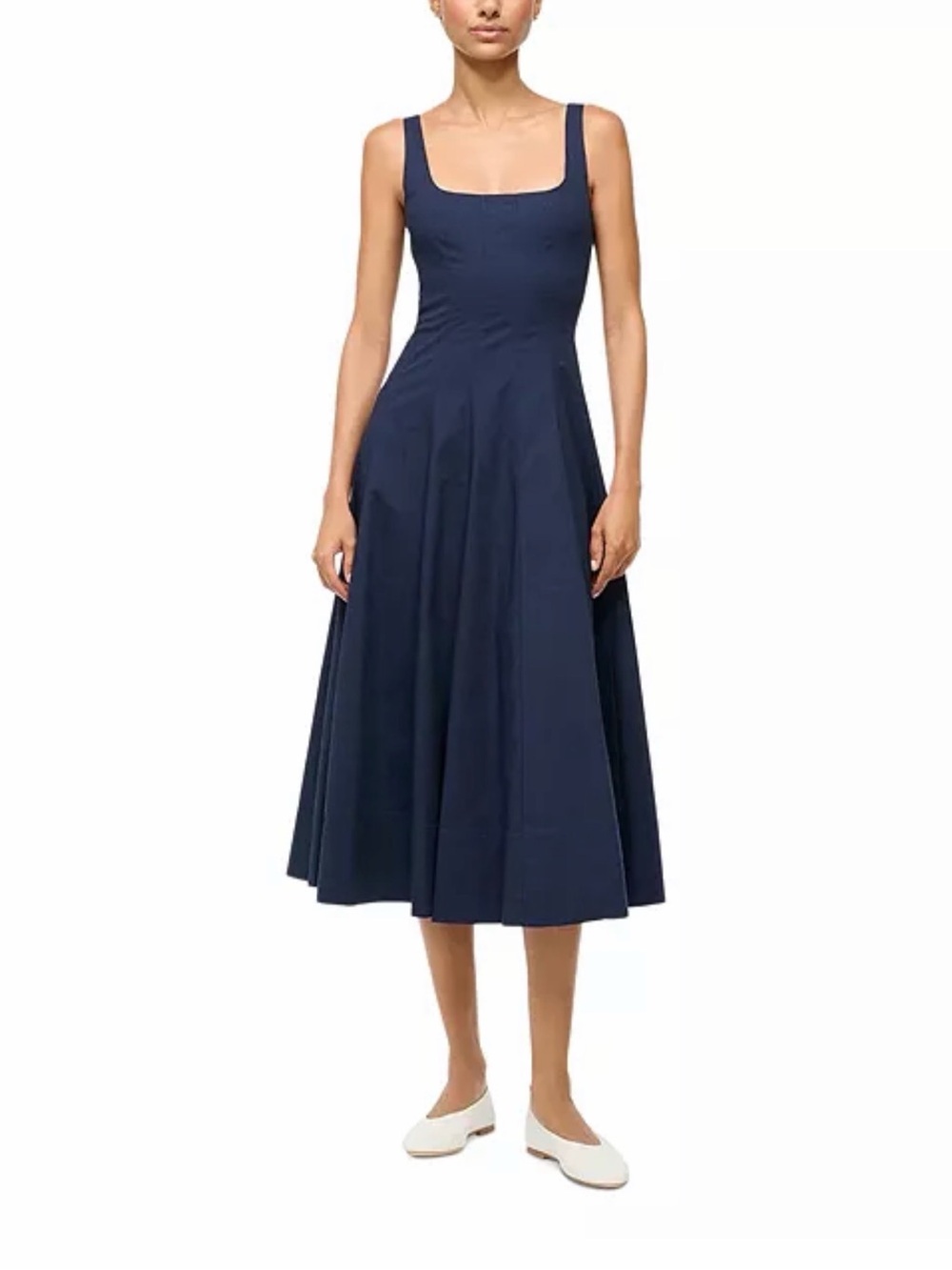 STAUD Wells Dress Navy Size 2 NWT
